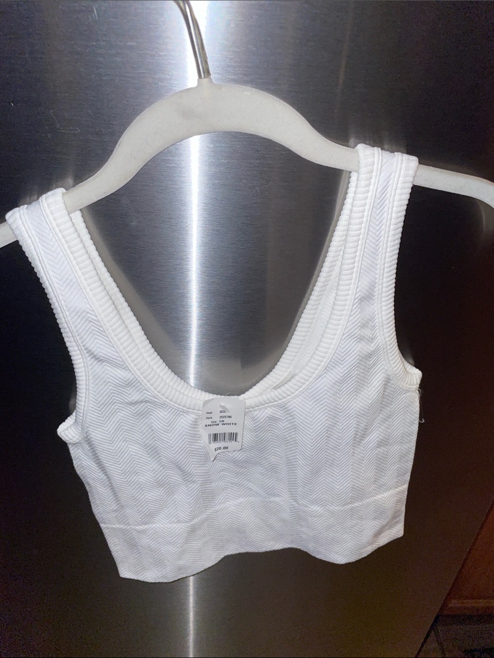 White Ribbed Crop Tank 🤍 - Picture 3 of 14